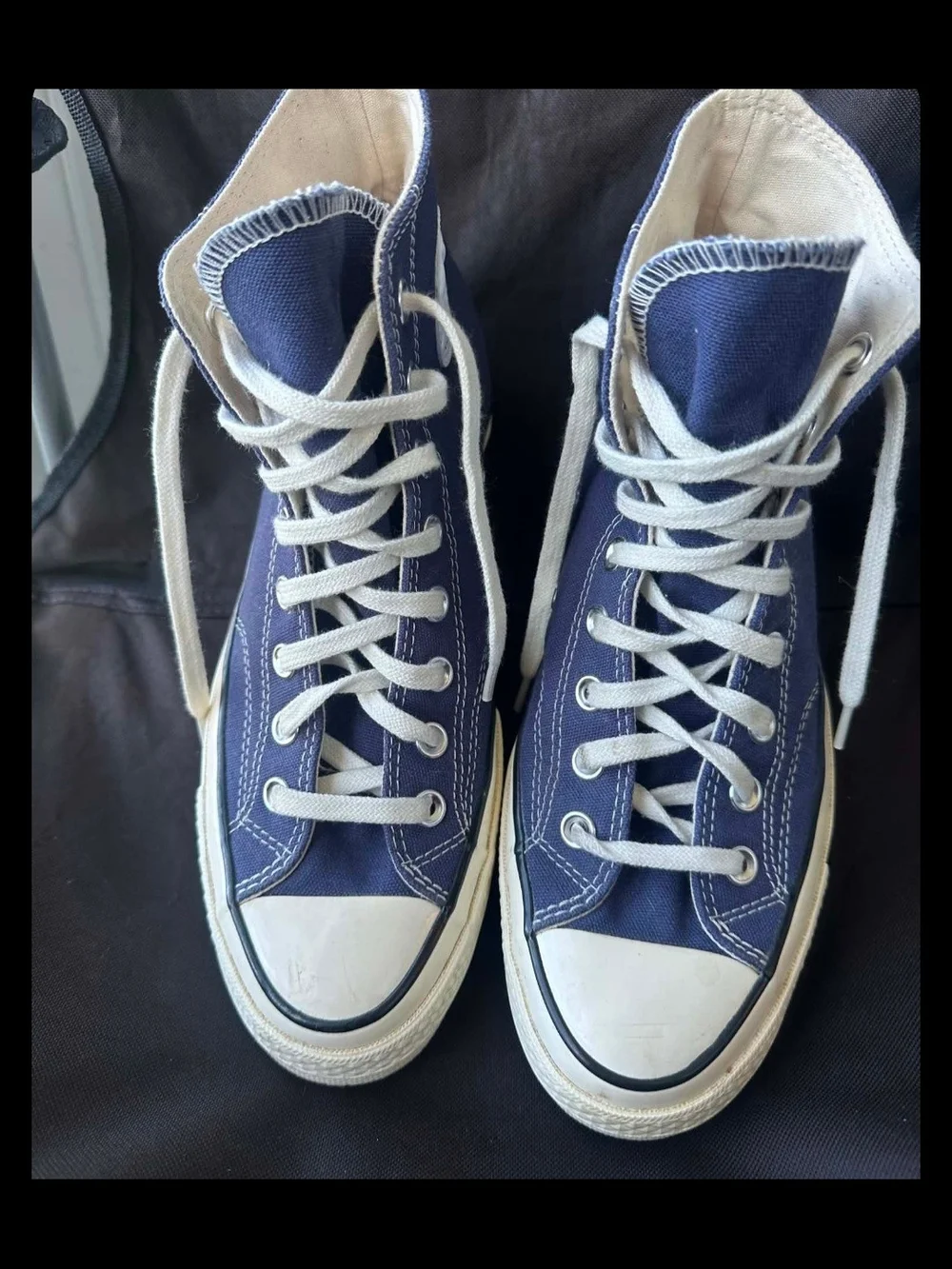 Converse Navy and White High-Top Sneakers